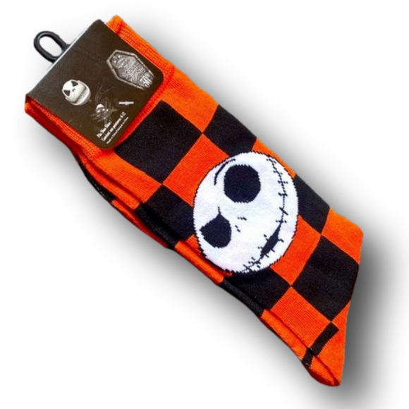 3/$20 Jack Skellington Checkerboard Funny Novelty Crew Socks - Brand New - Picture 4 of 4
